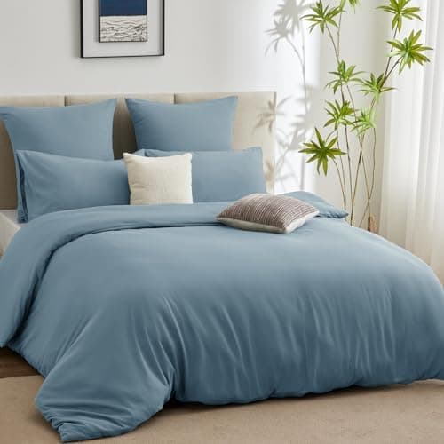 WAVVE Bettwäsche 135x200 – 4‑teiliges Mikrofaser‑Set Anthrazit (inkl. 2×80×80 cm Kissenbezüge) mit Reißverschluss, OEKO‑