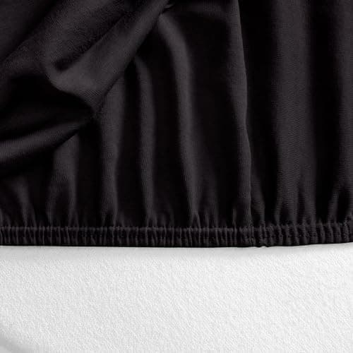 Mixibaby Spannbettlaken (Jersey) – 100% Baumwolle, 140 x 200 cm, Schwarz