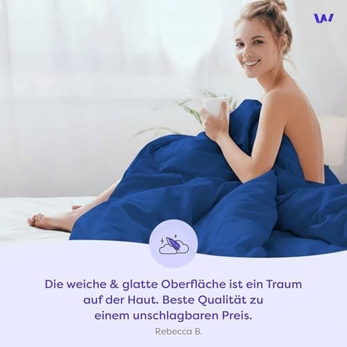 Wolkenfeld Baumwolle-Bettwäsche 135x200 mit Kissenbezug 80x80 – Atmungsaktiv, Hautfreundlich & Pflegeleicht – Hellgrau