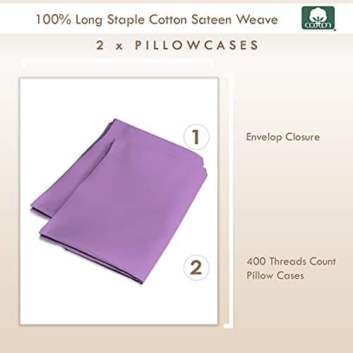 Pizuna Kissenbezüge 2er-Pack 40 x 80 cm Dunkelblau – 100% Langstapel-Baumwolle, 400 Fadenzahl