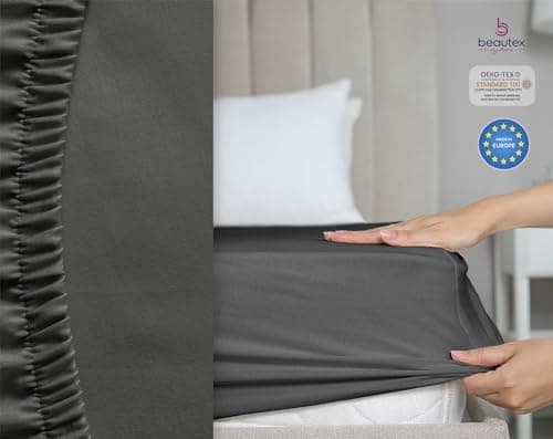 BEAUTEX Spannbetttuch aus Baumwolle – Premium Jersey 160 g/m², OEKO‑TEX STANDARD 100