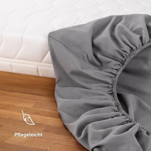 Blumtal® Spannbettlaken 140x200 cm – Microfaser, OEKO-TEX Standard 100, Grau