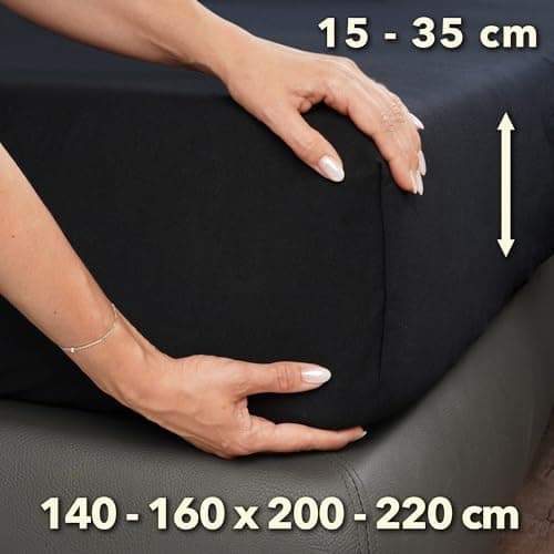 STUDIO Spannbettlaken Jersey – 97 % Baumwolle / 3 % Elastan – 120×200 / 120×220 / 130×200 / 130×220 cm, passend für Matr