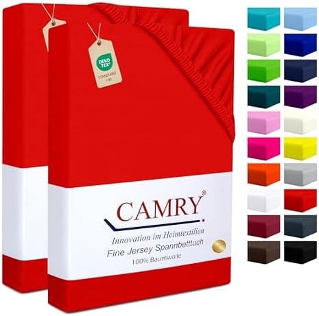 Camry Spannbettlaken 180x200–200x200 cm – Baumwoll‑Jersey Orange