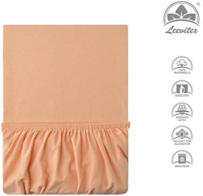 leevitex® Spannbettlaken 180x200–200x200 cm | 100% Jersey-Baumwolle | für Matratzen bis 25 cm