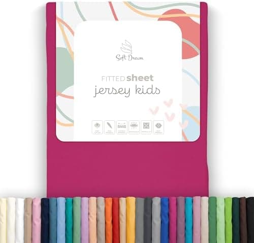 Soft Dream Spannbettlaken 90x200 cm Dunkelgrau – 100% gekämmte Baumwolle Jersey – für Kinder- & Juniorbett