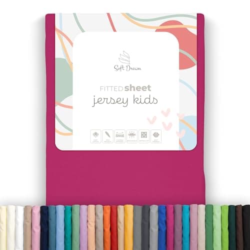 Soft Dream Spannbettlaken 90x200 cm Dunkelgrau – 100% gekämmte Baumwolle Jersey – für Kinder- & Juniorbett