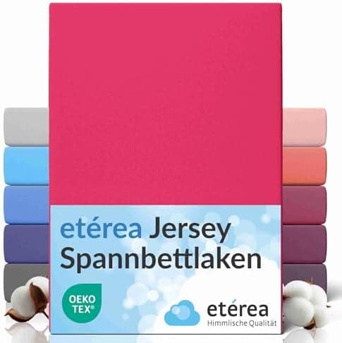 etérea Jersey-Spannbettlaken 80x200 cm Weiß – 100% Baumwolle, OEKO-TEX MADE IN GREEN & STANDARD 100