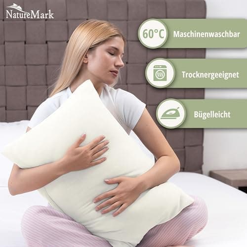 NatureMark Jersey Kissenbezüge – weich & atmungsaktiv, hautfreundlich – 40x40 cm, Anthrazit