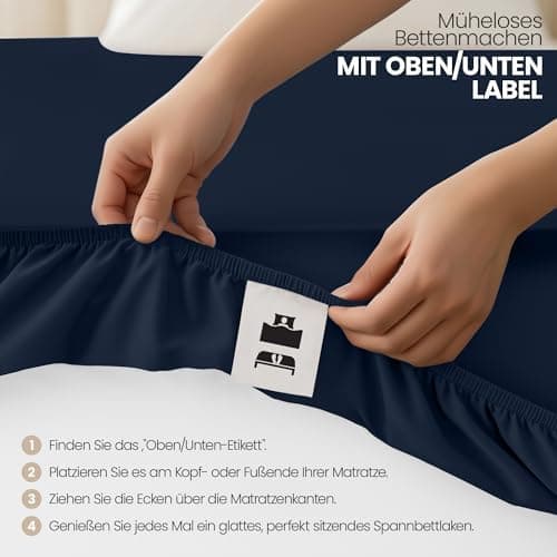 Utopia Bedding 2er-Set Spannbettlaken 140 x 200 cm – OEKO-TEX MADE IN GREEN zertifiziert – 35 cm Tiefe Tasche