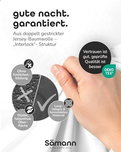Sämann® Spannbettlaken Jersey 90x200 cm – Baumwolle, anthrazit