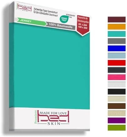 120x200 cm Jersey-Spannbettlaken – 100% Baumwolle, Weiß