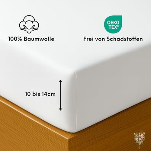 Jersey-Spannbettlaken / Spannbetttuch – 100% Baumwolle, 180x200–200x200 cm