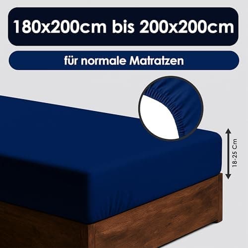Jersey-Spannbettlaken / Spannbetttuch – 100% Baumwolle, 180x200–200x200 cm
