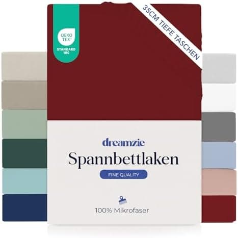 Dreamzie Spannbettlaken – 100% Mikrofaser, 35 cm Tiefe Tasche