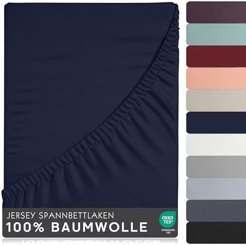 Spannbettlaken 90×200 cm – 100% Baumwolle (Oeko‑TEX) – für dicke Matratzen bis 27 cm