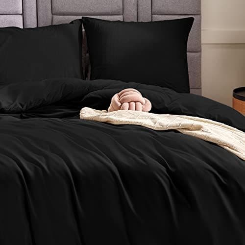 WAVVE Bettwäsche 135x200 – 4‑teiliges Mikrofaser‑Set Anthrazit (inkl. 2×80×80 cm Kissenbezüge) mit Reißverschluss, OEKO‑