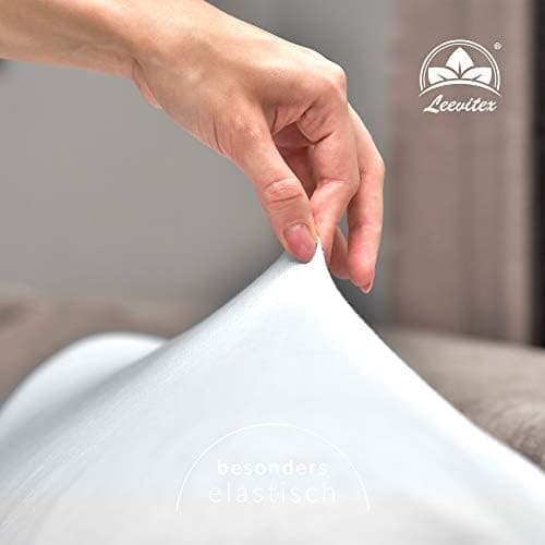 leevitex® Spannbettlaken 180x200–200x200 cm | 100% Jersey-Baumwolle | für Matratzen bis 25 cm