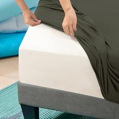Jersey-Spannbettlaken 100% Baumwolle – 100% gekämmte Baumwolle, 90 x 200 cm (Steghöhe 27 cm)