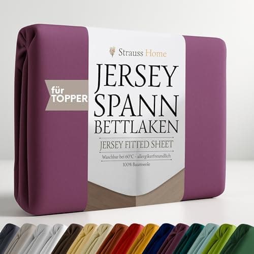 Jersey-Spannbettlaken / Spannbetttuch – 100% Baumwolle, 180x200–200x200 cm