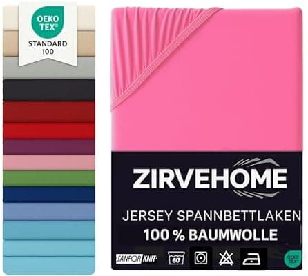 Spannbettlaken 120x200 cm – Jersey 100% Baumwolle – für Matratzen bis 25 cm Höhe