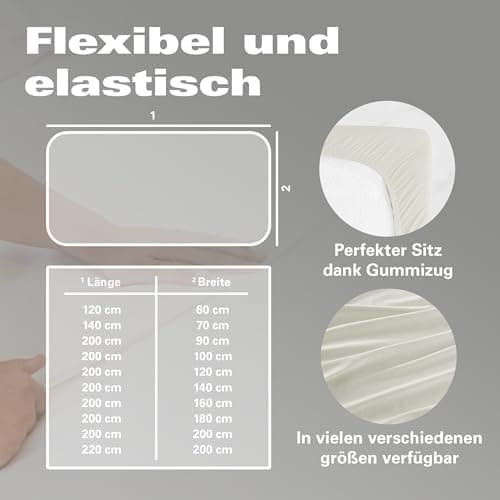BaSaTex Bio-Jersey Spannbettlaken 120x200 cm – 100% Bio-Baumwolle, GOTS-zertifiziert – Taupe