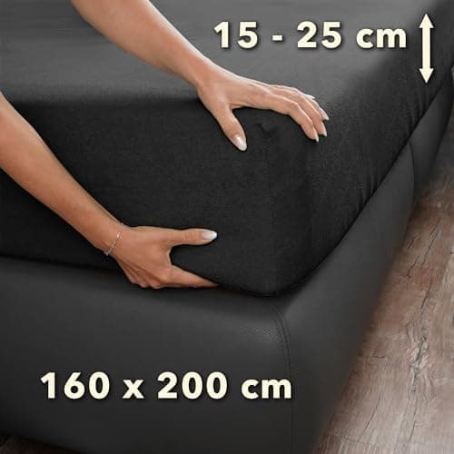 STUDIO Basic Frottee-Spannbettlaken 90 x 200 cm – weiches 80% Baumwolle/20% Polyester, elastisch & bügelfrei, OEKO-TEX f