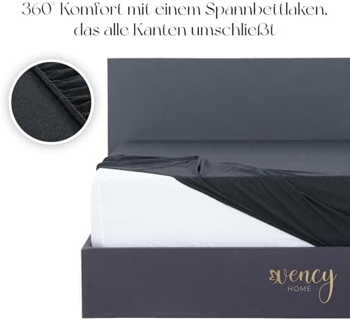 Vency Spannbettlaken 90x200 cm (bis 25 cm Matratzenhöhe) – 100% Baumwolle, Weiß