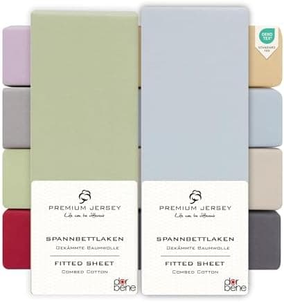 Spannbettlaken 90x200 – Jersey 100% gekämmte Baumwolle, passend für Matratzen bis 30 cm