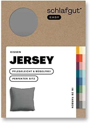 Schlafgut Easy Jersey Kissenbezug 40 x 40 cm – 100% Baumwolle, superweich & atmungsaktiv, Green Mid