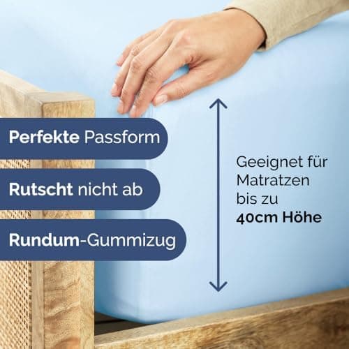 Spannbettlaken 180x200 cm – Extra tiefes Spannbetttuch bis 40 cm (16") – Weiche gebürstete Mikrofaser, knitterfrei & sch