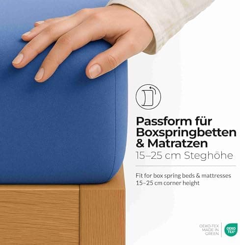 etérea Jersey-Spannbettlaken 80x200 cm Weiß – 100% Baumwolle, OEKO-TEX MADE IN GREEN & STANDARD 100