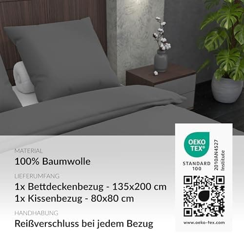 LARAWELL Bettwäsche-Set 135x200 Baumwolle