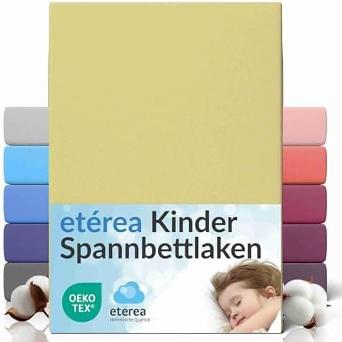 etérea Jersey-Spannbettlaken 80x200 cm Weiß – 100% Baumwolle, OEKO-TEX MADE IN GREEN & STANDARD 100
