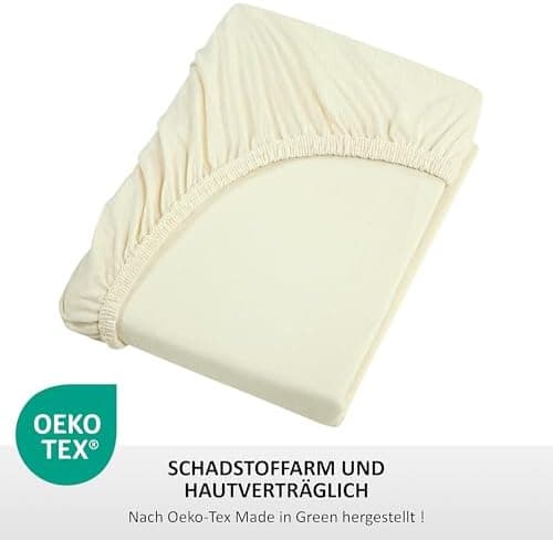 Jersey-Spannbettlaken 100% Baumwolle – 100% gekämmte Baumwolle, 90 x 200 cm (Steghöhe 27 cm)