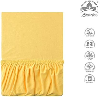 leevitex® Spannbettlaken 180x200–200x200 cm | 100% Jersey-Baumwolle | für Matratzen bis 25 cm