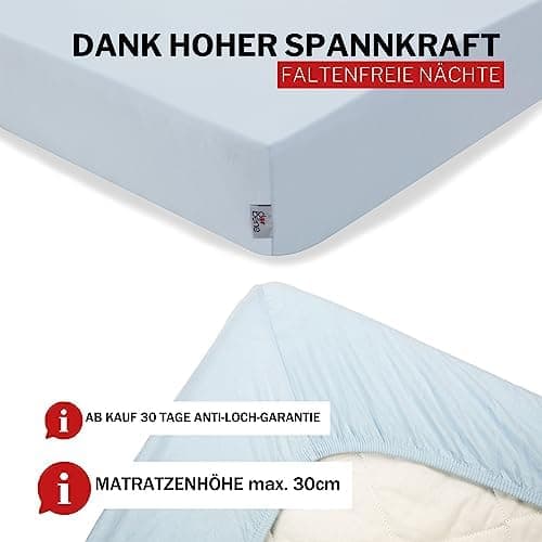 Spannbettlaken 90x200 – Jersey 100% gekämmte Baumwolle, passend für Matratzen bis 30 cm