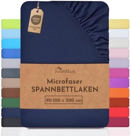 NatureMark Mikrofaser-Spannbettlaken 90x200–100x200 cm, türkis