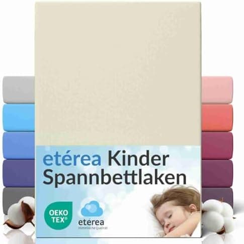etérea Jersey-Spannbettlaken 80x200 cm Weiß – 100% Baumwolle, OEKO-TEX MADE IN GREEN & STANDARD 100
