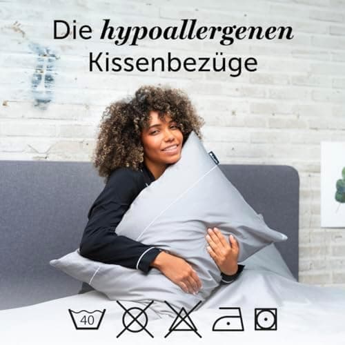 Cloudpillo Kissenbezug 40x80 cm 2er‑Pack – Premium atmungsaktive Baumwolle, ultraweich, mit Reißverschluss, antibakterie