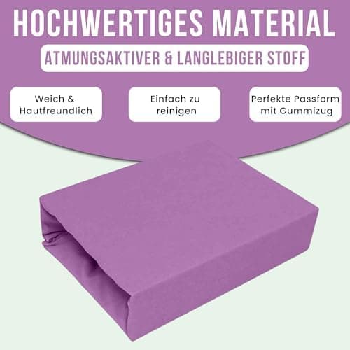 Elastisches Jersey-Spannbettlaken 90x180 cm – 100% Baumwolle, kuschelig warm