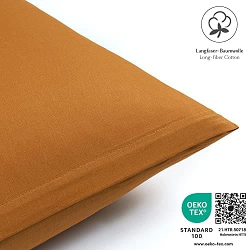 2er-Set Kissenbezüge 40 x 80 cm – Renforcé, 100% Baumwolle, superweich mit Reißverschluss, Babyrosa