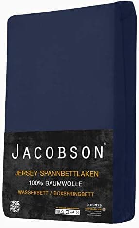 Jacobson Spannbettlaken für Wasserbett & Boxspringbett – 180 × 200 bis 200 × 220 cm