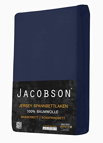 Jacobson Spannbettlaken für Wasserbett & Boxspringbett – 180 × 200 bis 200 × 220 cm