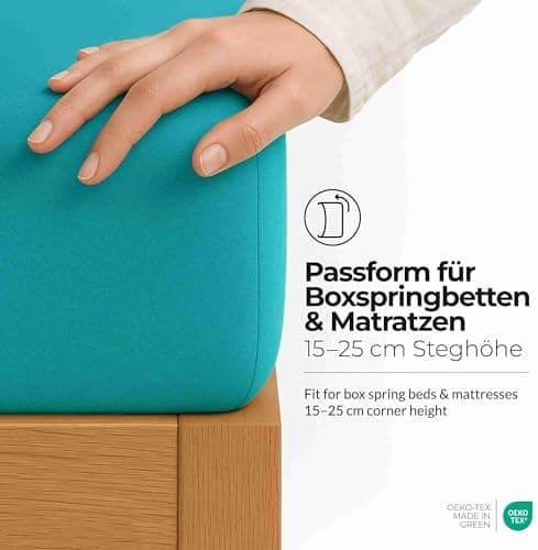 etérea Jersey-Spannbettlaken 80x200 cm Weiß – 100% Baumwolle, OEKO-TEX MADE IN GREEN & STANDARD 100