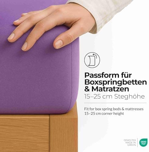 etérea Jersey-Spannbettlaken 80x200 cm Weiß – 100% Baumwolle, OEKO-TEX MADE IN GREEN & STANDARD 100