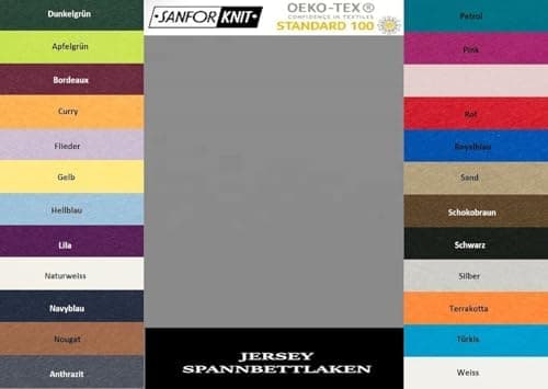 EXKLUSIV HEIMTEXTIL Jersey-Spannbettlaken 90–100 x 200 cm, bis 25 cm Matratzenhöhe – 100% Baumwolle, Öko‑Tex zertifizier