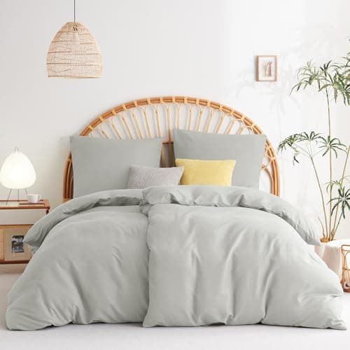 WAVVE Bettwäsche 135x200 – 4‑teiliges Mikrofaser‑Set Anthrazit (inkl. 2×80×80 cm Kissenbezüge) mit Reißverschluss, OEKO‑
