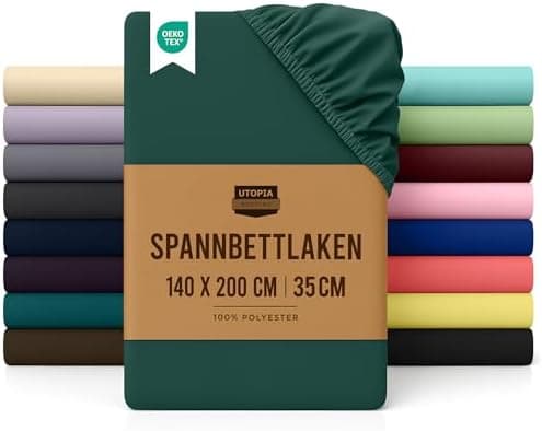 Utopia Bedding Spannbettlaken 180×200 cm – Grau, gebürstete Polyester‑Mikrofaser, OEKO‑TEX zertifiziert