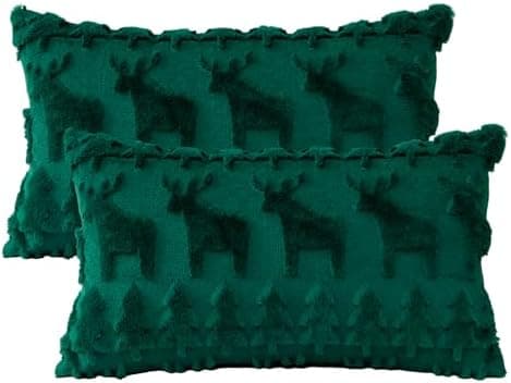 Artscope 2er-Set Kissenbezüge (40x40 cm) – weicher Kurzplüsch Wollsamt, Schneeflocke Creme Beige